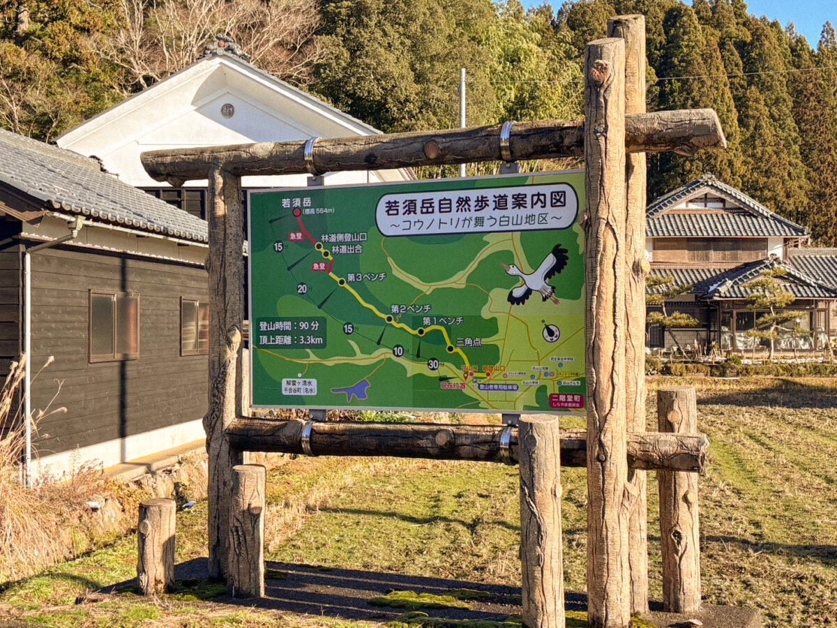 登山口入口にある看板